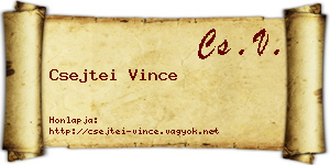 Csejtei Vince névjegykártya